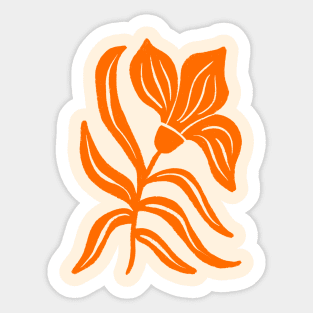 Orange Stylized Tulip Sticker